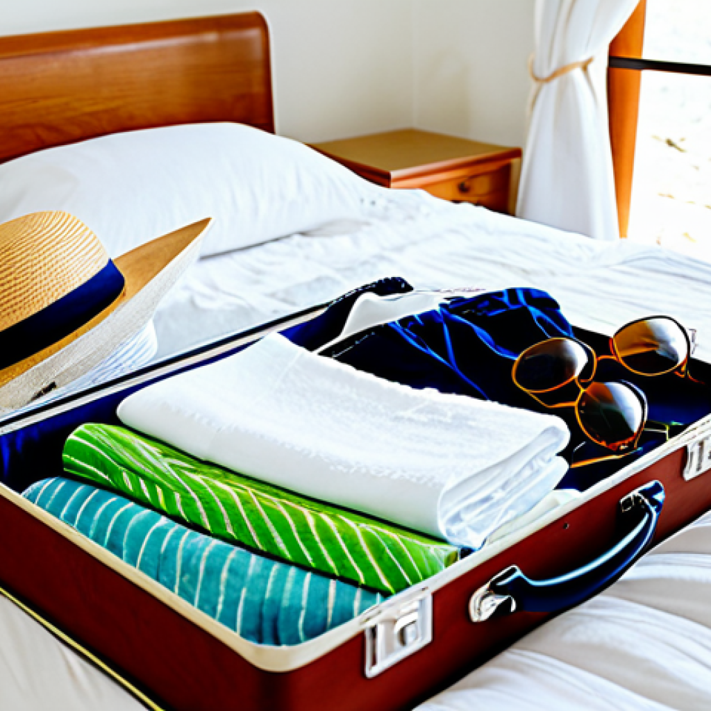 카보베르데 날씨 및 기후 - Packing for Cape Verde**

"Open suitcase on a bed, filled with neatly folded light clothing (cotton ...